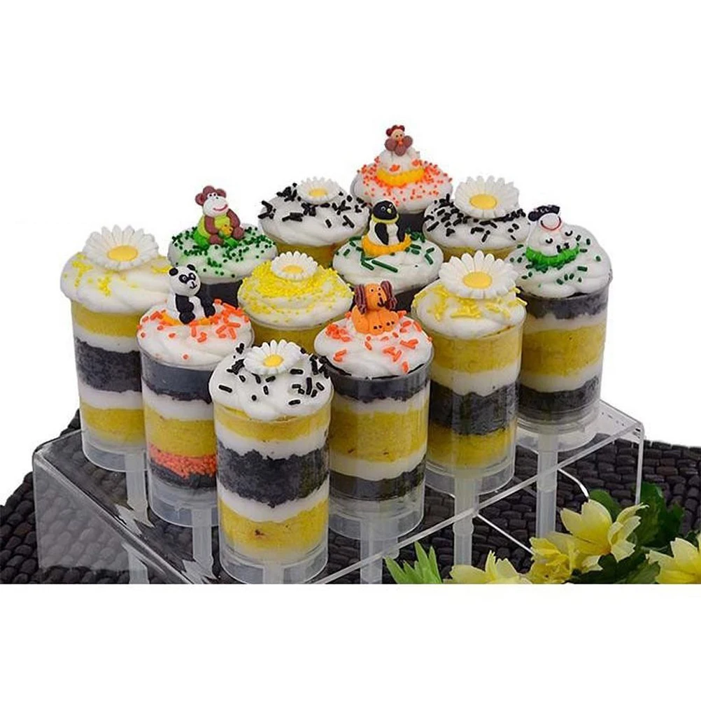 

10 Pcs Cake Push Pop Containers Food Grade Plastic 19cm Wedding Party DIY Decorations Cupcake Container Lightweight Clean