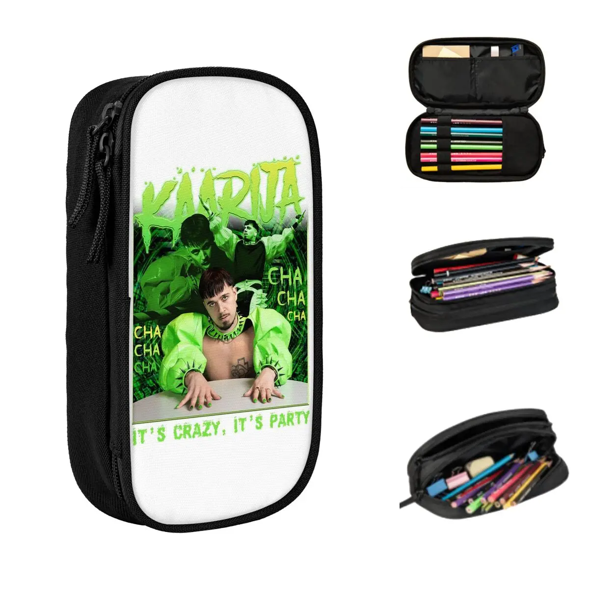 Kaarija Cha Cha Eurovision Song Contest Estuches para lápices Bolsas para bolígrafos de gran capacidad Estuche para lápices para niños y niñas estudiantes