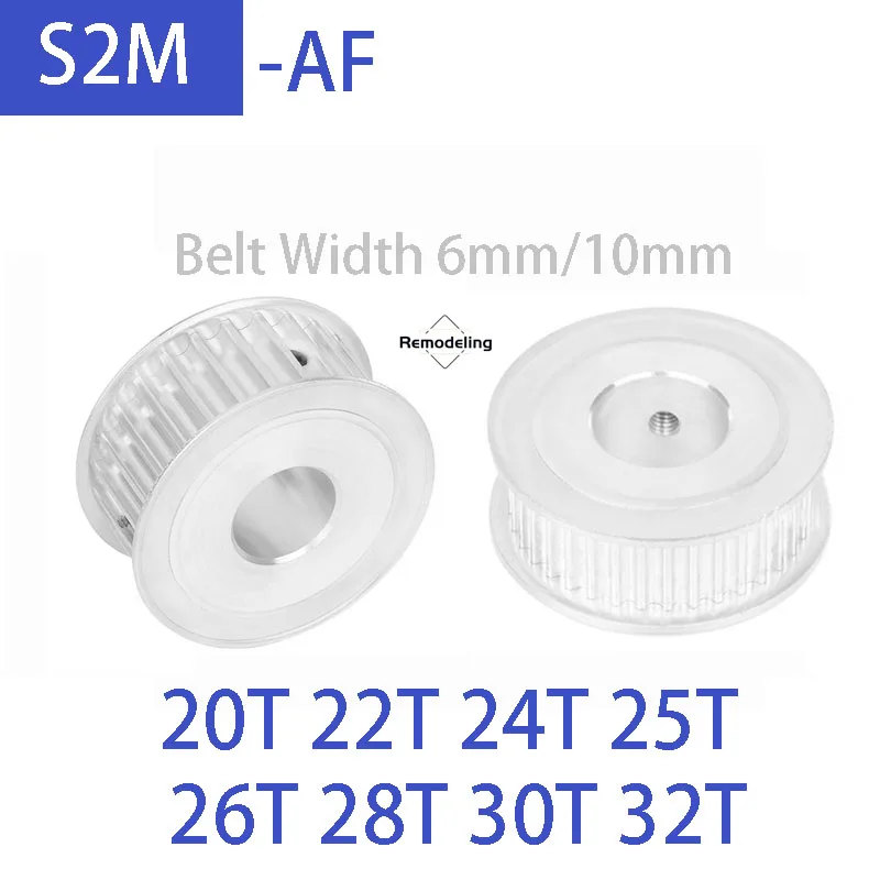 

1pcs S2M Timing Pulley Aluminum Alloy 20T 22T 24T 25T 26T 28T 30T 32T Groove Width 7/11mm Belt Width 6/10mm Bore 3mm-12.7mm