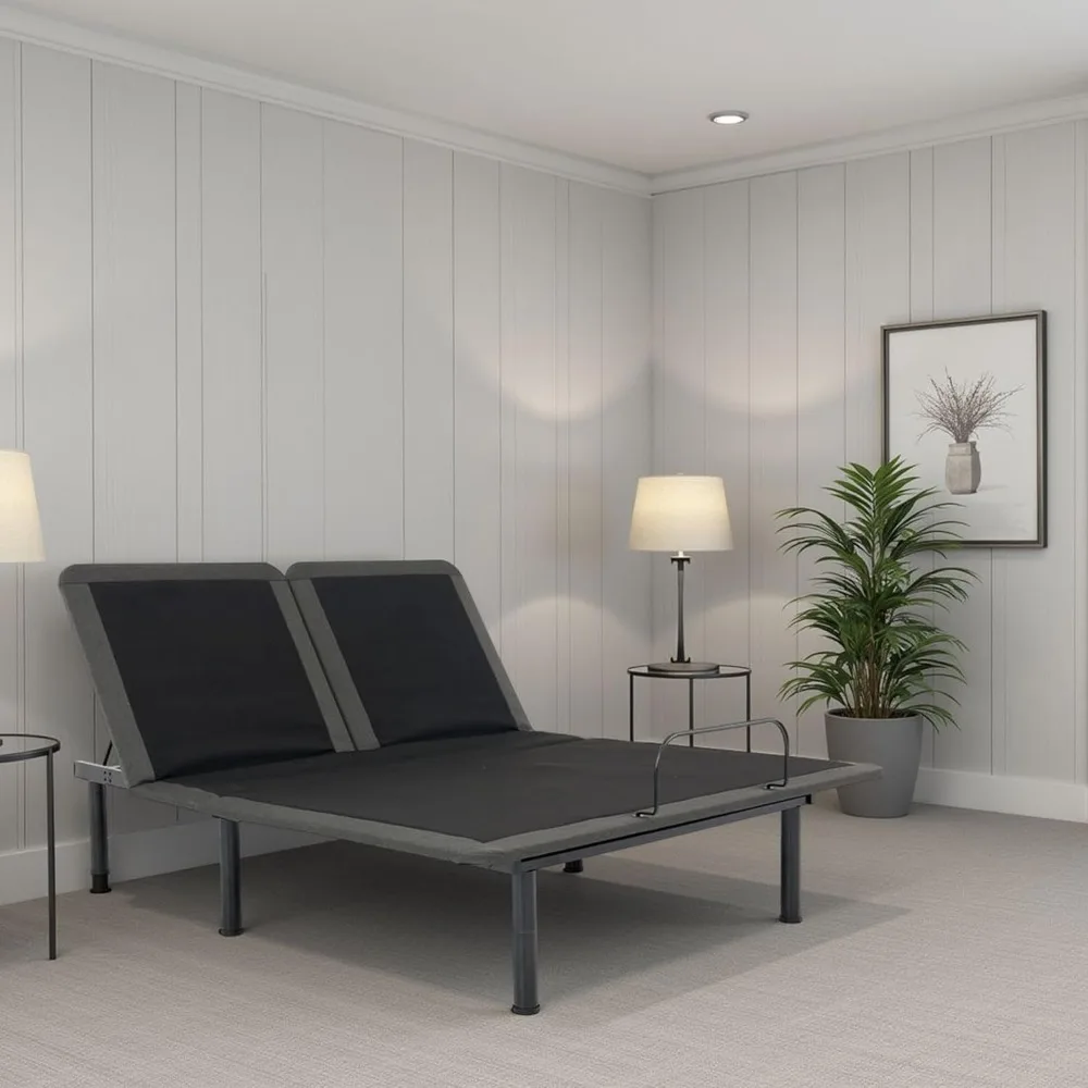 

Adjustable Bed Frame, Both Sides Can Tilt The Head Separately, Wireless Remote Control and Voice Activation