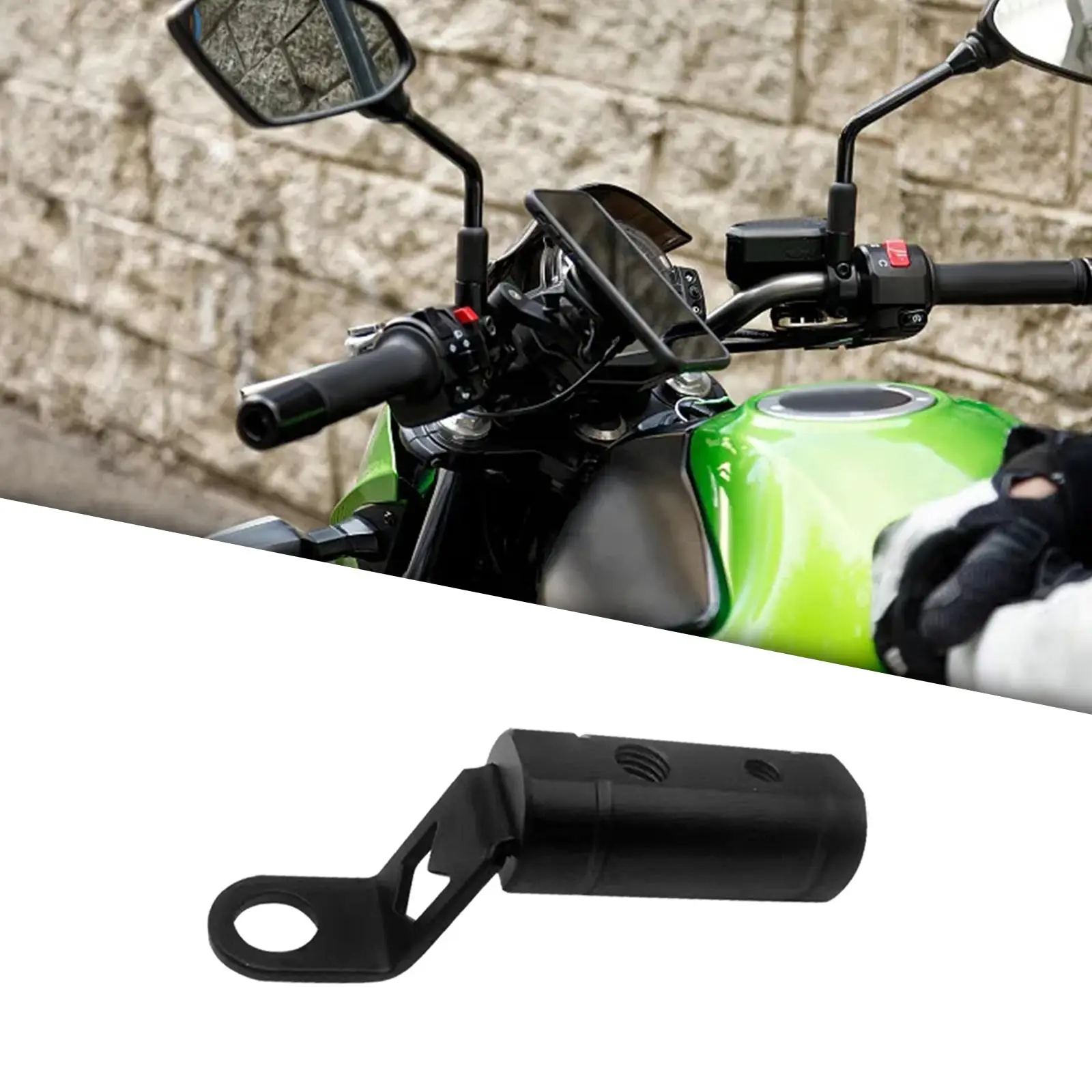 Rear Mirror Expansion Rack Black Aluminum Extender Stand Holder for Motorcycle Handlebar Mount and Accessories