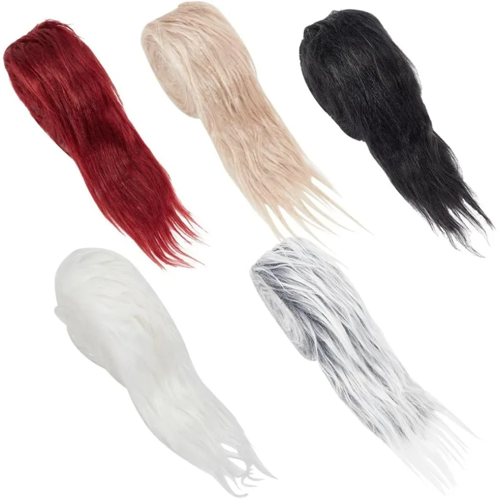 

5 Pcs Faux Fake Fur Fluffy Faux Fur Ribbon Plush Fake Fur Craft Ribbon Shaggy Fur Patches Fabric for Chair Cover Seat Cushion