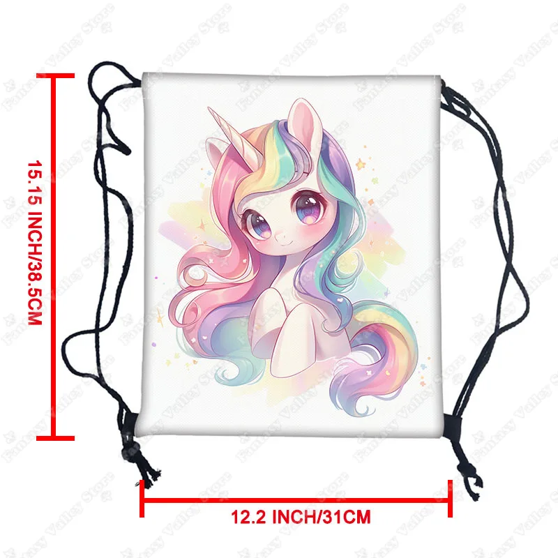 Colorful Unicorn Backpacks Cartoon Unicorn Boys Girls Drawstring Bags Kids School Backpack Book Bag Shoes Holder School Supplies