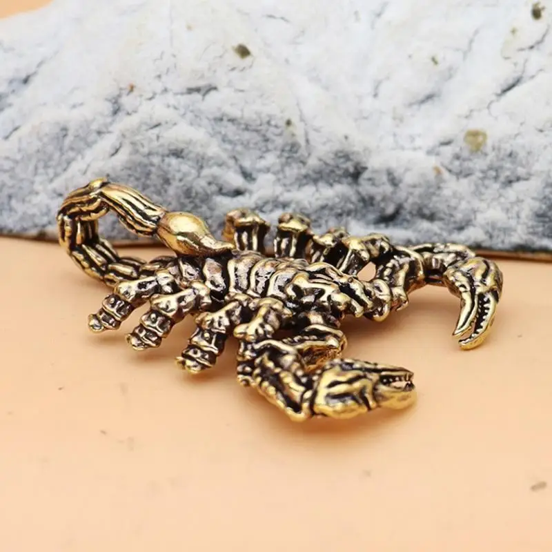 1Pcs Funny Ant Scorpion Crafts Solid Brass Insect Beetles Figurines Collection Desktop Small Ornament Home Decoration