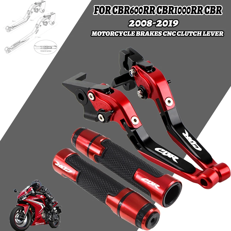 Motorcycle Folding Brake Clutch Levers Handbar Grips End  For CBR600 CBR 600 F2 F3 F4 F4i 1991-07 CBR900RR 1993-1999 CB919