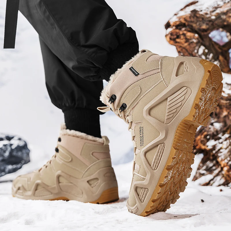 Outdoor Snow Shoes Men Thick Bottom Durable High-top Men Breathable Fashion Comfortable High Heel Casual Sports Shoes Men