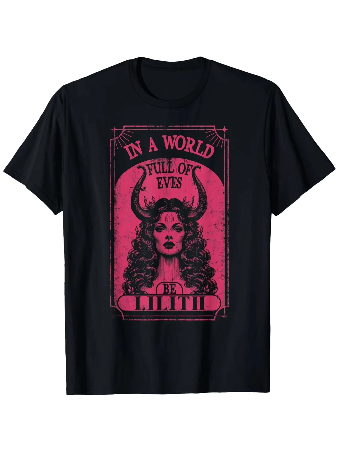 

Men T-shirt Lilith Shirt Demon Queen Pagan Goth Goddess Female T-Shirt Unisex Vintage T Shirt Anime Clothes Oversized T Shirt