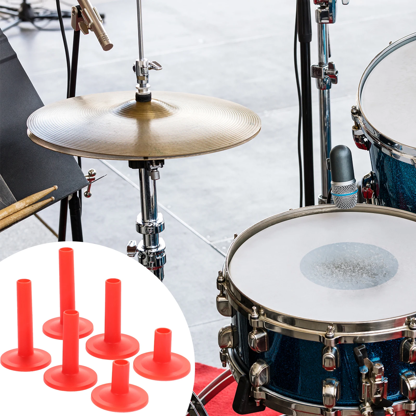 

12 Pcs Felt Drum Accessories Set Cymbal Casing Pipe Component Sleeves Red Plastic