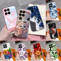 Soft Case For Honor X5B Plus Bumper Color Flowers TPU Clear Silicone Back Cover Cartoon Lightweight Anti Drop Phone Cases Coque