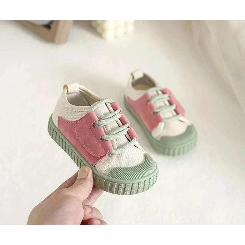 Girls Versatile Casual Sneakers Boys Fashion Toddler Canvas Shoes Kindergarten Children\'s Board Shoes 2024 Spring Summer Korean