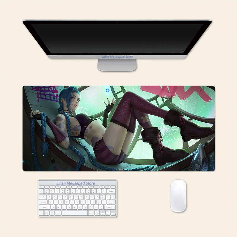 Sexy Jinx League Of Legends Anime Large Mouse Pad Game PlayMat Creative Desk Mat Office Mousepad