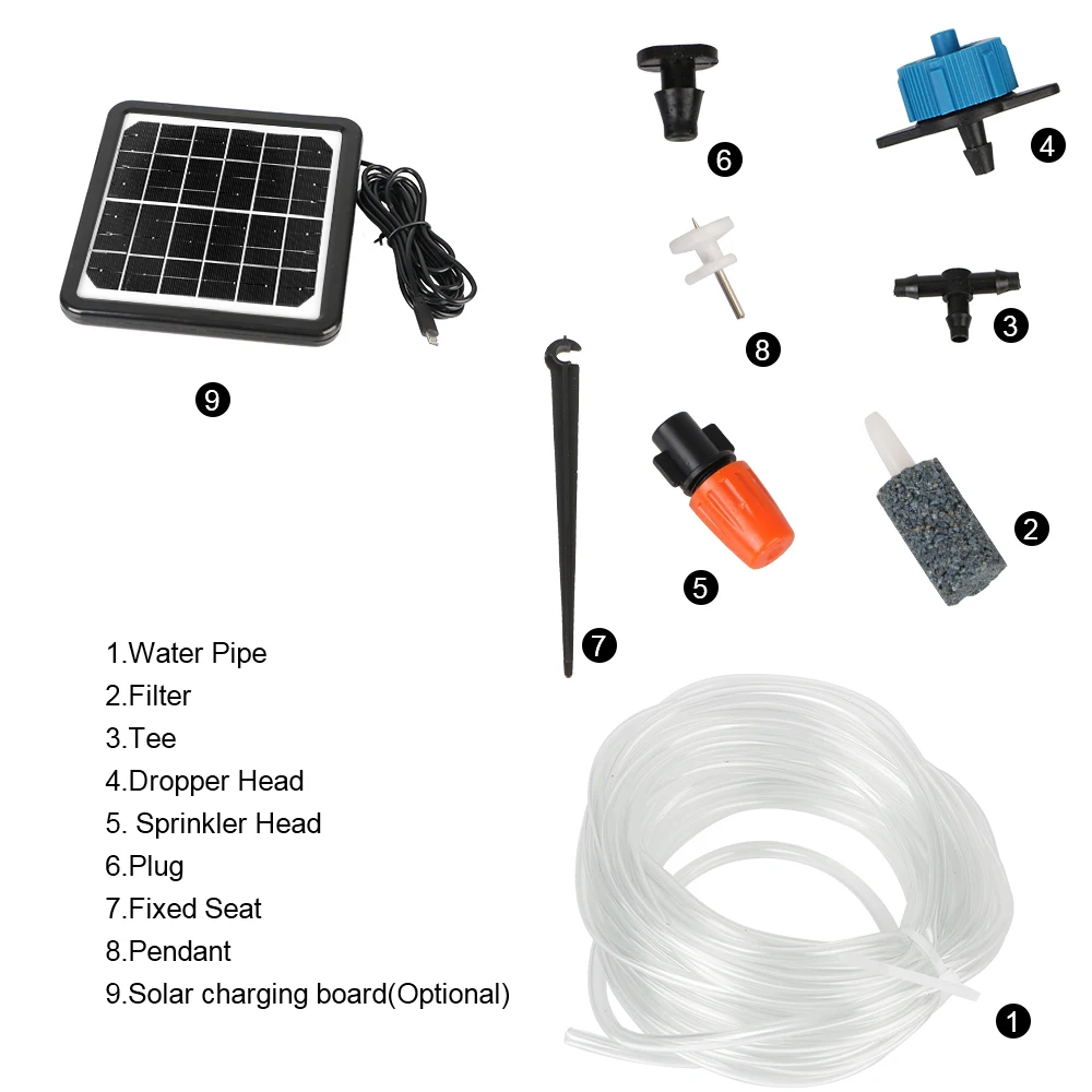 Digital Watering Irrigation Timer WiFi Tuya Micro-drip Irrigation Controller with Solar Panel Intelligent Automatic Water Timer