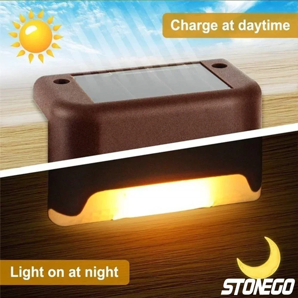 مقاوم للماء الشمسية في الهواء الطلق خطوة ضوء الجدار مصباح سياج درابزين الاستشعار الدرج حديقة الإضاءة الليلية