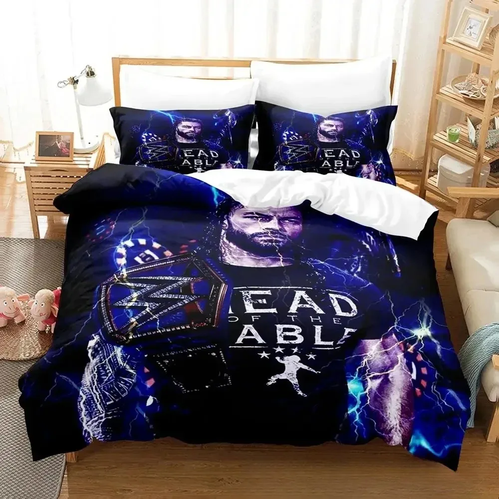 3D Print Wrestler Roman Reigns Bedding Set Boys Girls Twin Queen King Size Duvet Cover Pillowcase Bed boys Adult