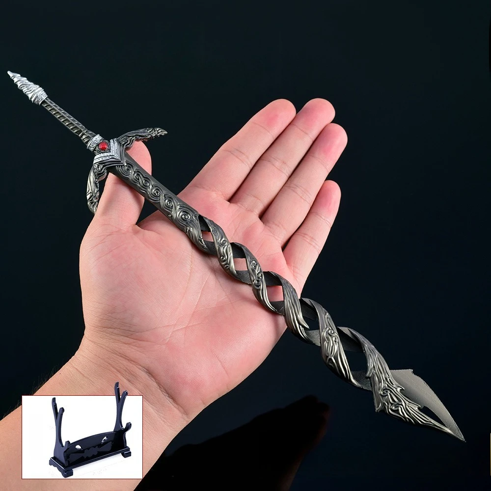 Periféricos de juego Eldenn de 30CM/11,81 pulgadas, modelo de espada, espada de Godslayer, adornos de exhibición de escritorio, regalo de cumpleaños para niñas y niños