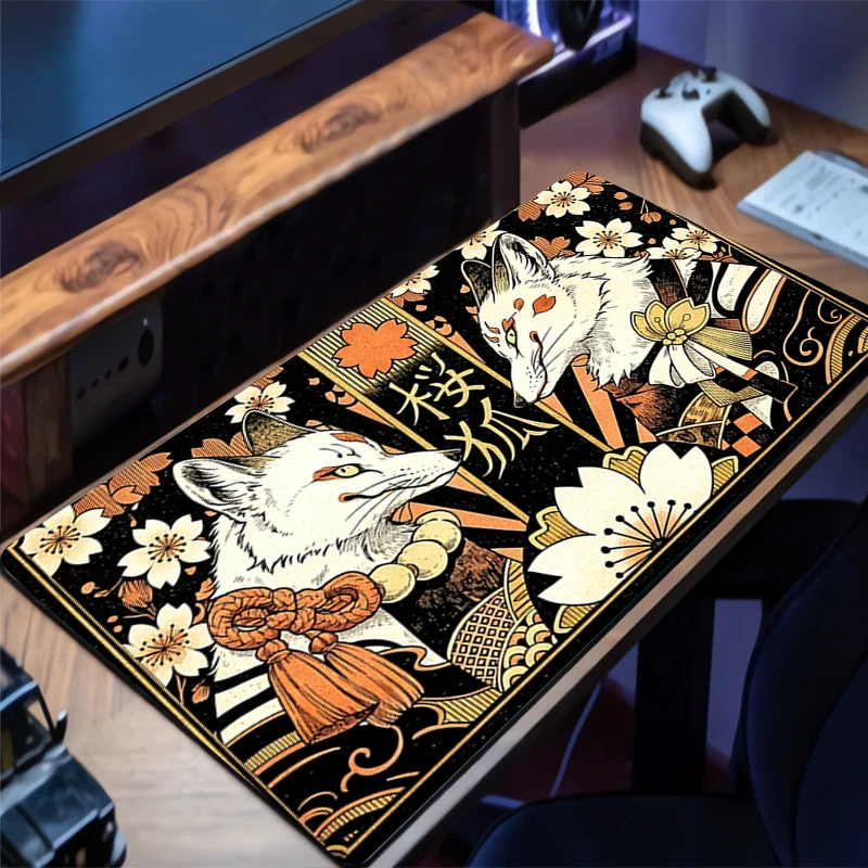 Mouse Pad Japanese style fox rubber table Large Gamer xxl Desk mat Computer keyboard gaming accessories carpet mousepad
