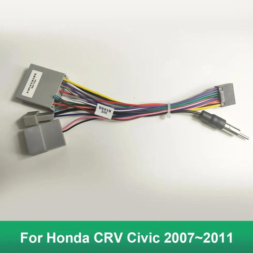 For Honda CRV Civic 2007~2011 Android 16PIN Navigation MP5 Power Cord Car Radio Stereo Player Wiring Harness Cable Adapter