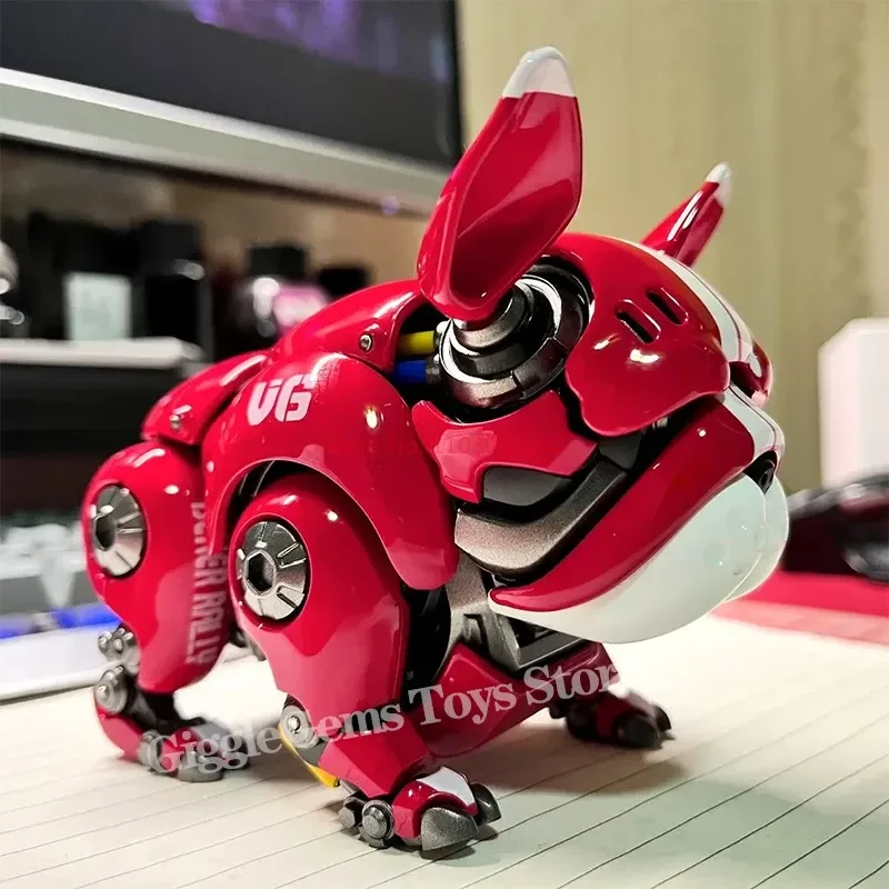 Mechanical Bulldog Red Green Robot Dog Anime Figure Model Doll Action Figures Collection Ornaments Adults Children Desktop Gifts