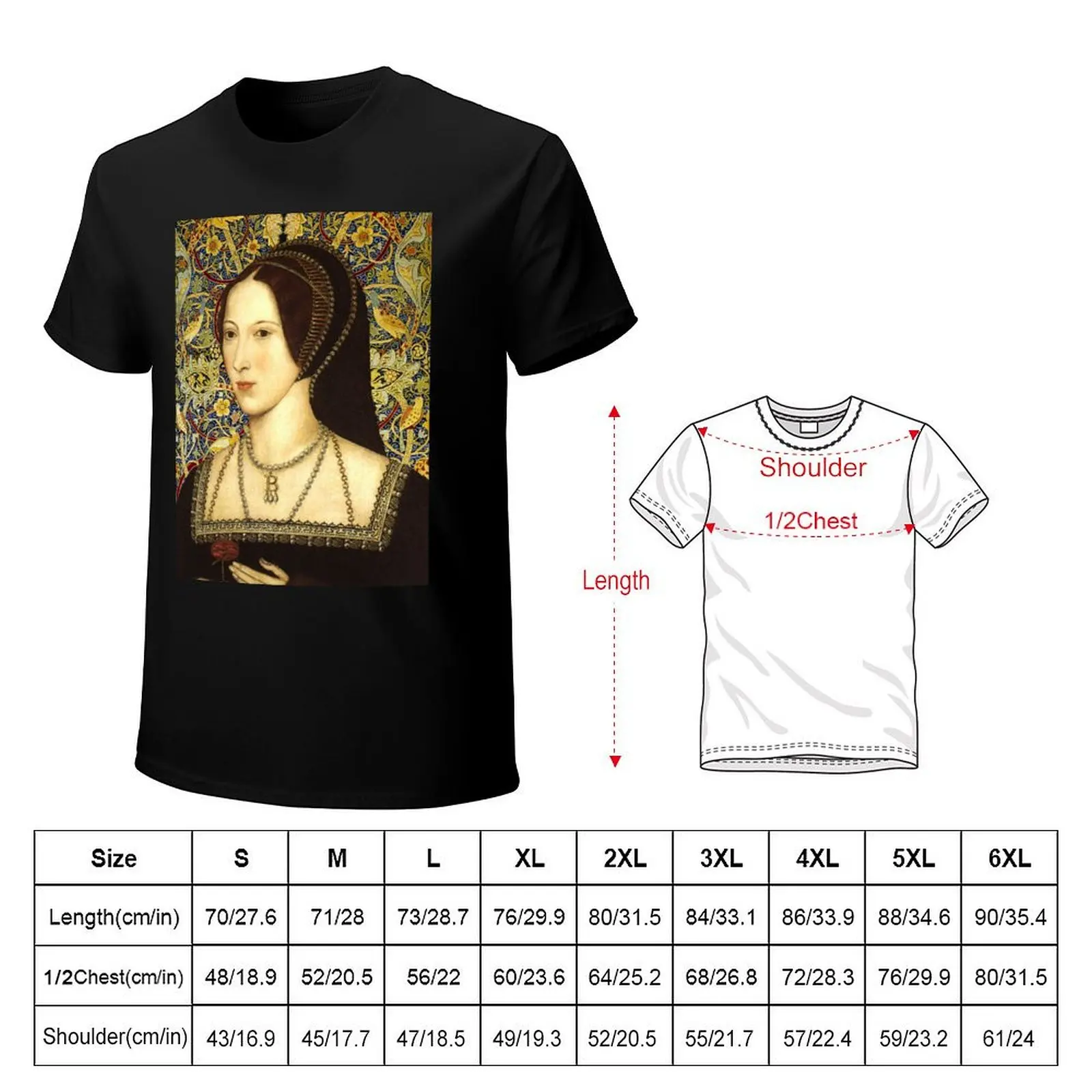 Anne Boleyn, Queen of England T-Shirt plus size clothes funnys Men's cotton t-shirt