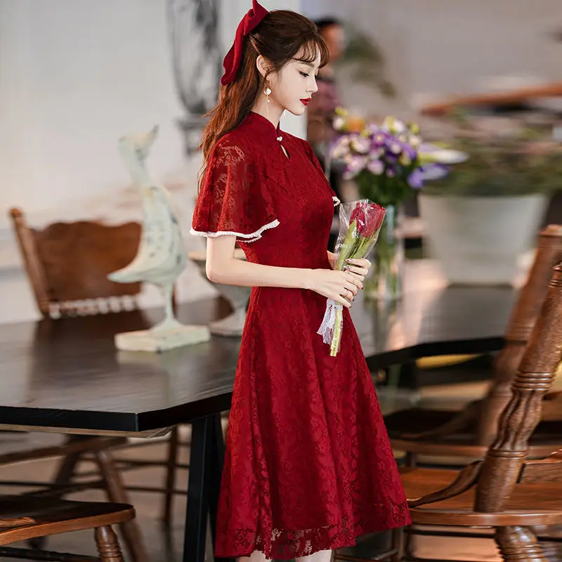 

Yourqipao Cheongsam Toast Suit Bride 2023 New Chinese Wedding Engagement Dress Women Banquet Wedding Party Guest Dresses