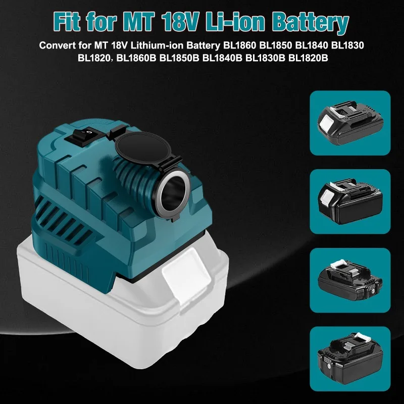 For Makita 18V 20V Battery DC 12V Buck Converter Cigarette Lighter USB Type C Power Supply for DIY Car Refrigerator