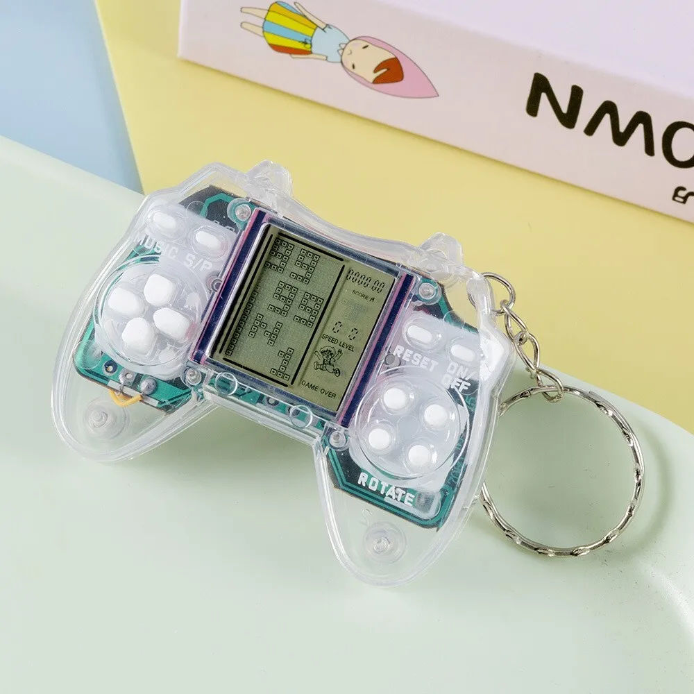 Mini Handheld Electronic Game Console Keychain Toy Retro Style Puzzle Game for Kids and Adults Portable Fun Game Device