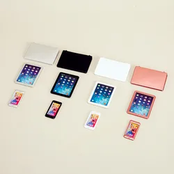 Dollhouse Miniature Mobile Phone Tablet Folding Notebook Simulation Digital Product Model Scale Office Set Home Decor Decoration