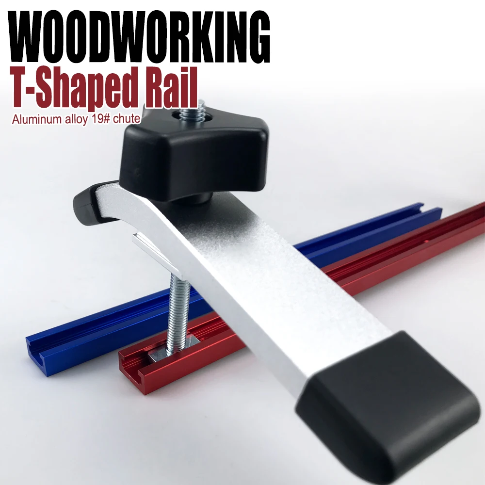 300-600mm T Track Chute 19 Type T-slot Miter Track Woodworking Tool Aluminium Alloy Guide Rail for Table Saw Workbench DIY Tool