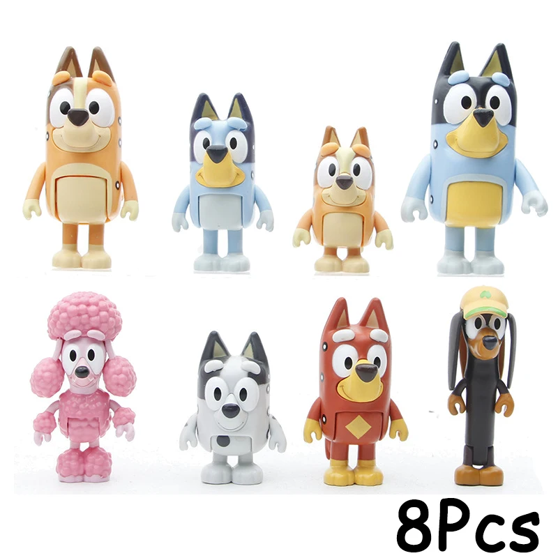 Bluey Bingo Toy Model Anime Figurines Toy Figures Movable Joints Action Figure Model Dolls Children Birthday Decoration Toy Gift