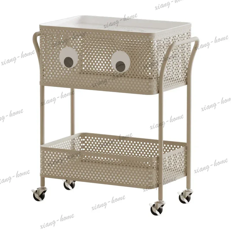 Factory Direct Nordic Living Room Rolling Cart Modern Simple Iron Art Utility Salon Trolley Hotel Beauty Salon Furniture Carrinh