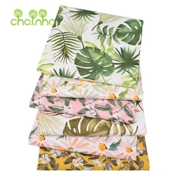 Chainho,Printed Twill Weave Cotton Fabric,DIY Sewing Quilting Material,Patchwork Cloth,Leaves Series,3 Specification,CC224