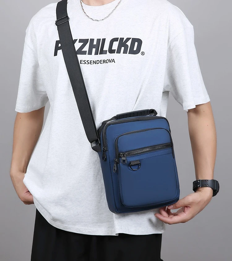 Herren-Umhängetasche, wasserdichte und strapazierfähige Geldbörse, modische Rucksacktasche mit mehreren Reißverschlüssen, Business-Reisetasche. – Detail 16