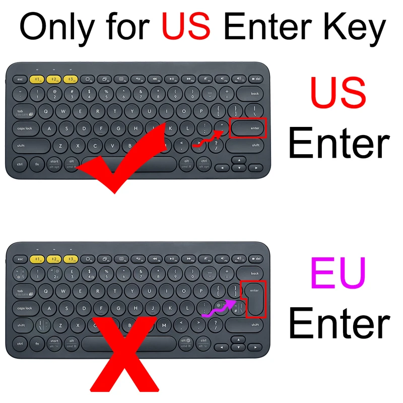 Funda de teclado inalámbrico para Logitech K380, carcasa delgada de silicona suave, colorida, en coreano e inglés, novedad