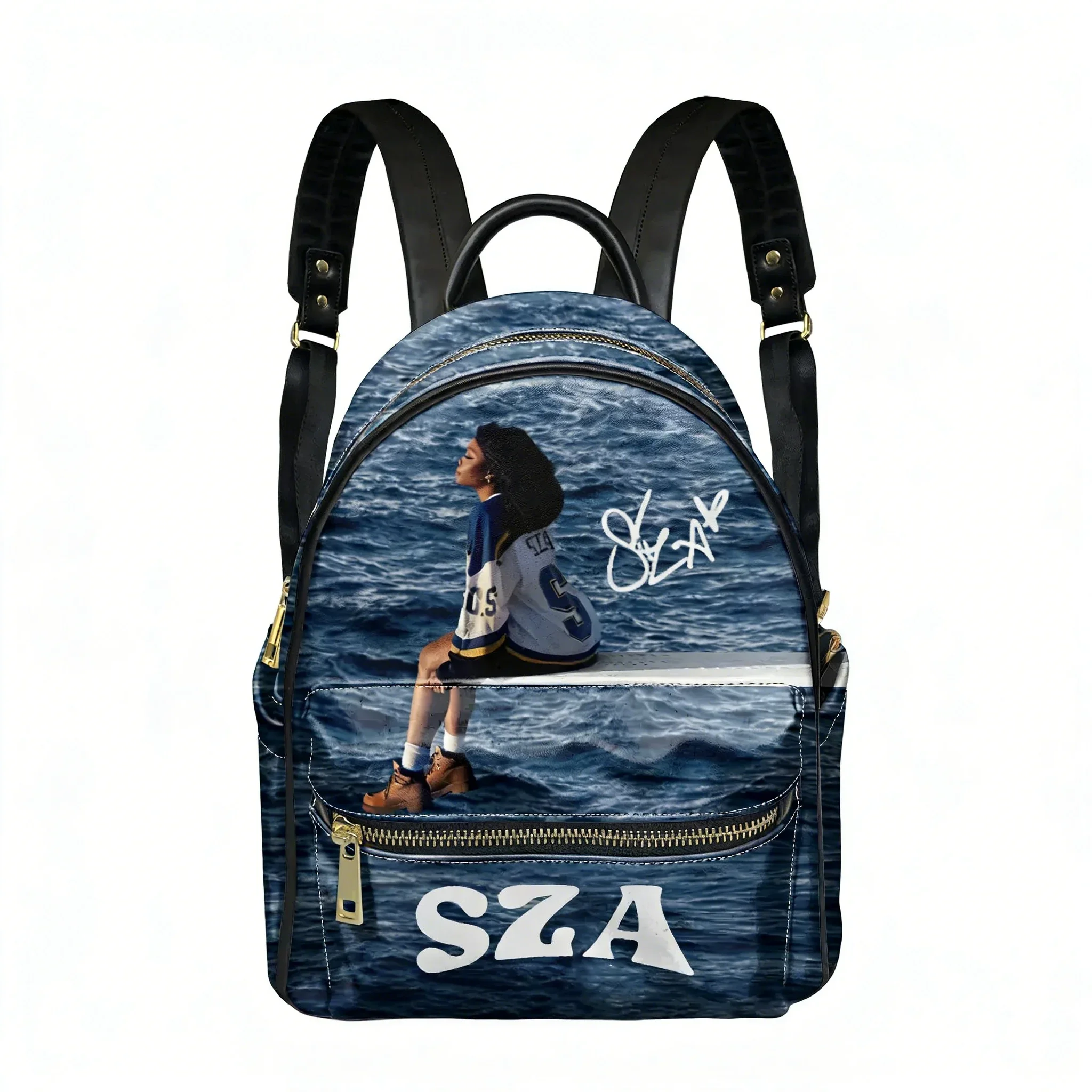 Sza American Singer SOS Kill Bill Backpack Womens Men Double Shoulder Bag Business Travel Bookbag Rucksack Gift Daypack