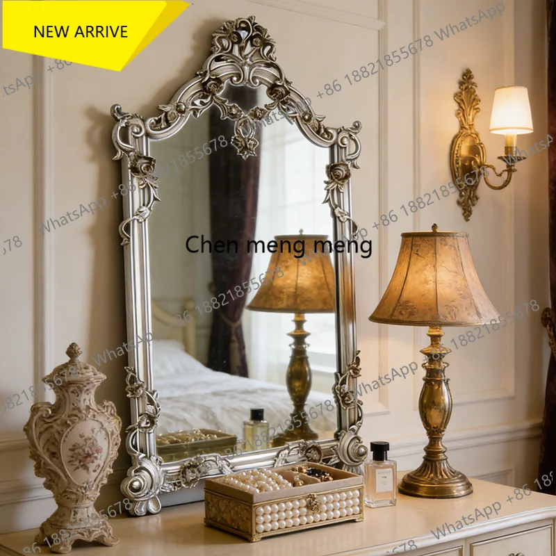 z183 French retro makeup mirror American desktop vanity mirror European bathroom bathroom mirror