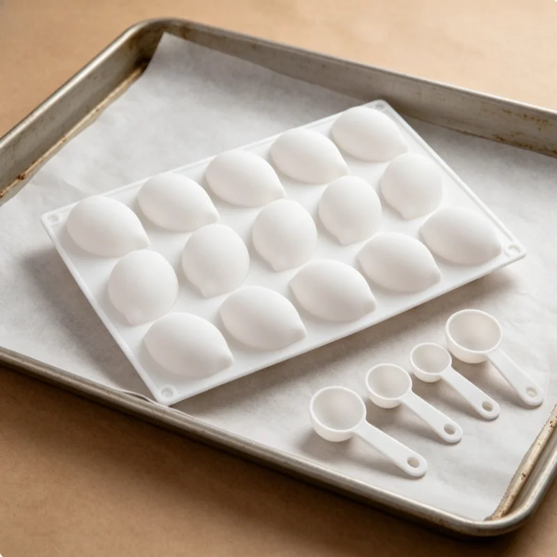 1pc lemon silicone cake mold 15-cavity realistic fruit design non-stick easy demold for chocolate cakes baking tool