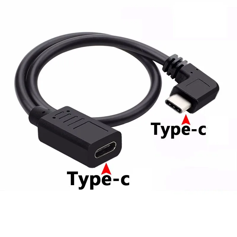 Right Angle USB-C Charging Cable, Duttek USB 3.1 Type C Male to Mini USB Micro USB Female Converter Cable Cord