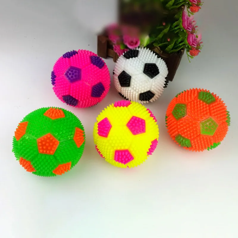 Squeak Light Soccer Ball for Dog, Chew Toy, Clean Teeth, Promotes Dental Health, Flashing LED Sound, Bouncy Rubber Ball, 1Pc view 4