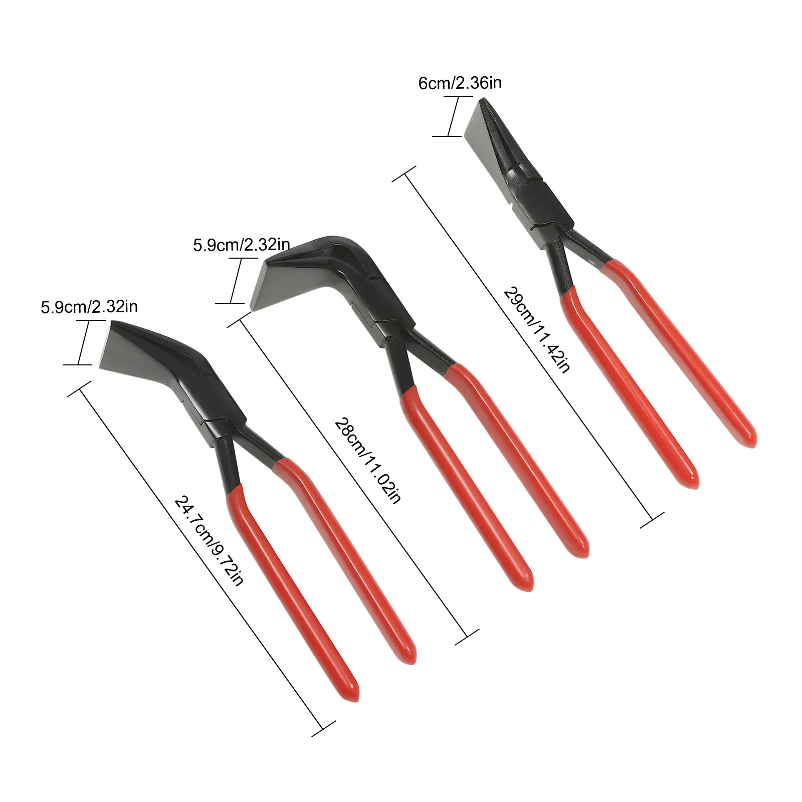 3-teilige Klappzange + Biegezange, gerade 0° ° Abgewinkelt 45° ° und 90 ° Für Dachdecker, Klempner, Sanitärtechniker – Detail 7
