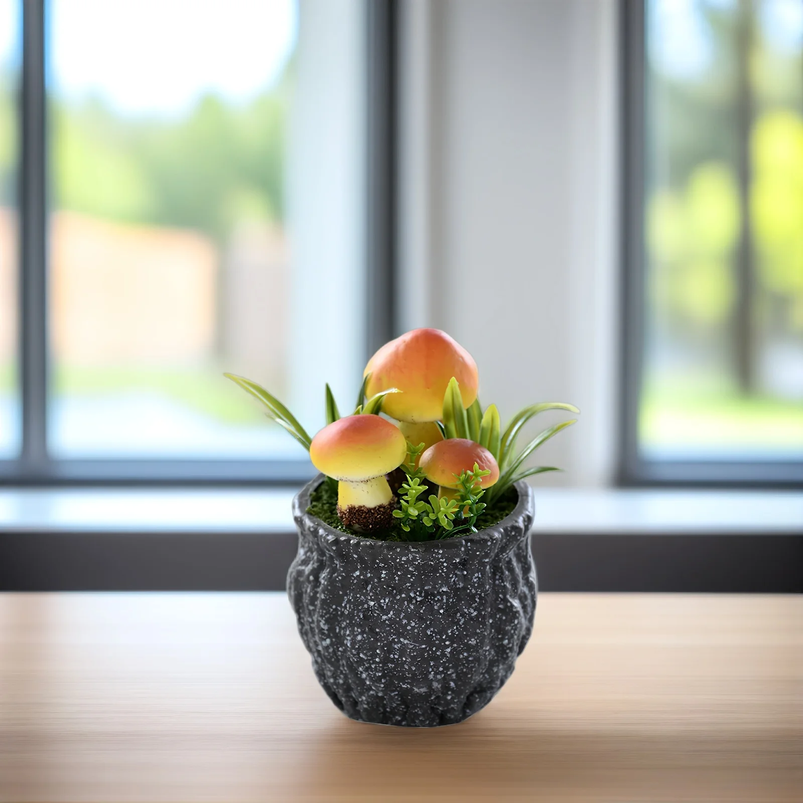 

4pcs Mini Foam Mushroom Potted Plant Decor Artificial Plants Office Ornaments Small Faux Bonsai Realistic