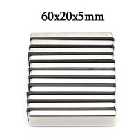 60x20x5mm Super Strong Block Neodymium Magnet Powerful Magnets N35 small Permanent Magnetic NdfeB Refrigerator Magnet 60x20x5