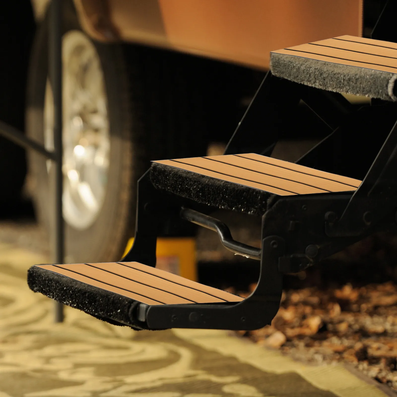 Rv Step Covers Self Adhesive Backing 48.3x17.8cm Non Slip Buckle Fixation Camper Trailer Outdoor Step Protection Mat