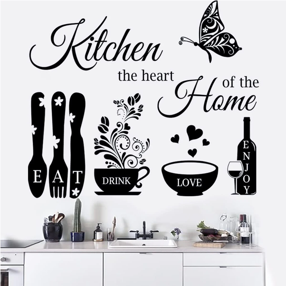 Knife and Fork Wall Sticker Kitchen Decorative Wall Sticker Self-Adhesive Wall Sticker