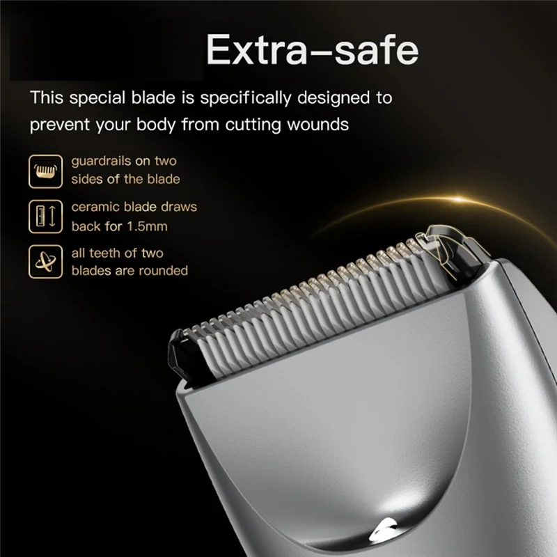 A44T LED Display Trimmer For Man Shaver Homme Razor Beard Shaper Armpit Chest Hair Professional Barber