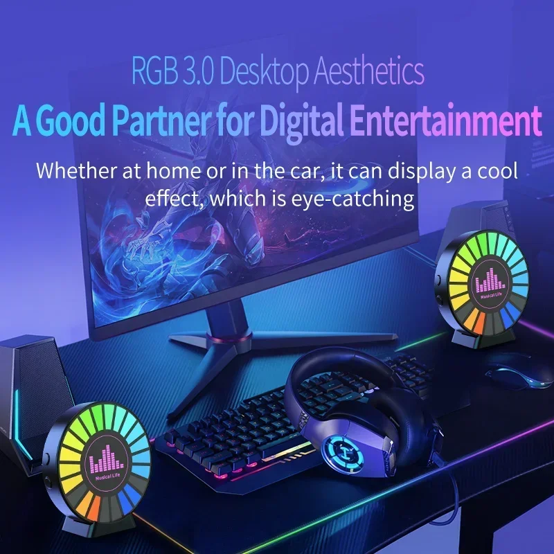 

Aromatherapy Magnetic Pickup Lamp Colorful Ambient Air Fresher Round RGB Lights Rechargeable for Car Air Outlet or Room