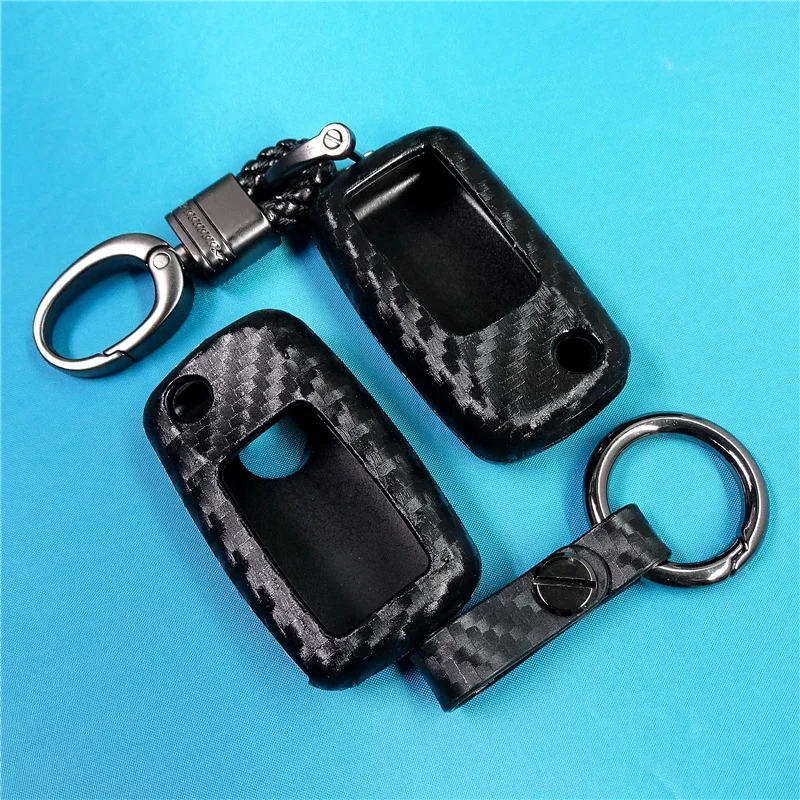 Car Styling Auto Key Shell Case Covers For Volkswagen Polo Tiguan VW Passat For Skoda Cover Car-Styling Carbon Fiber Accessories