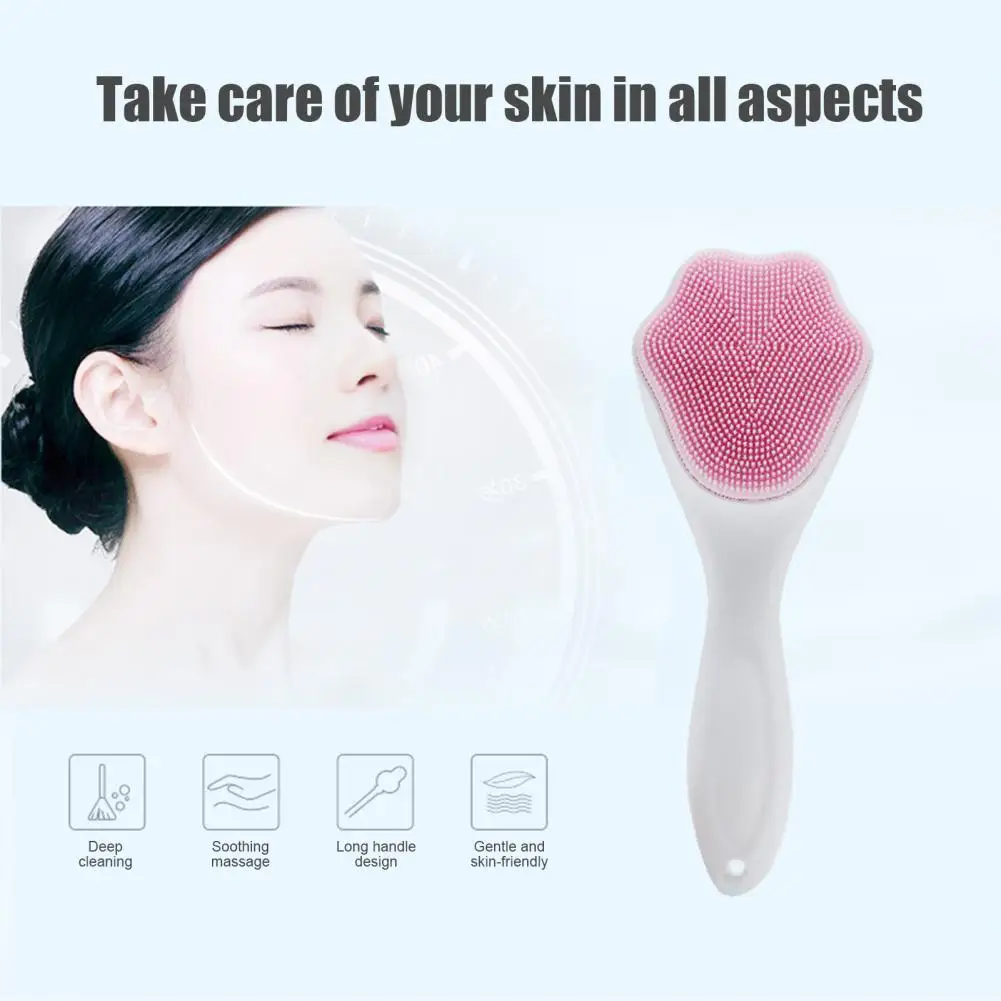 Silicone Face Scrubber Handheld Cat Paw Shape Facial Cleansing Brush for Massaging Blackheads Removal Body Lotion Application