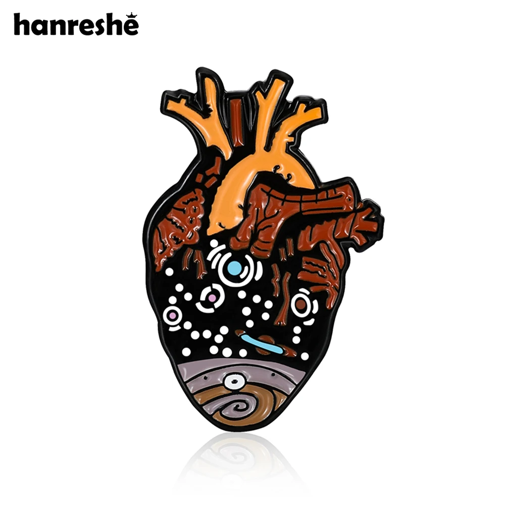 Hanreshe Classic Enamel Heart Pin Medical Anatomy Jewelry Backpack Lapel Brooch Badge for Cardiologist Doctor Nurse Accessories