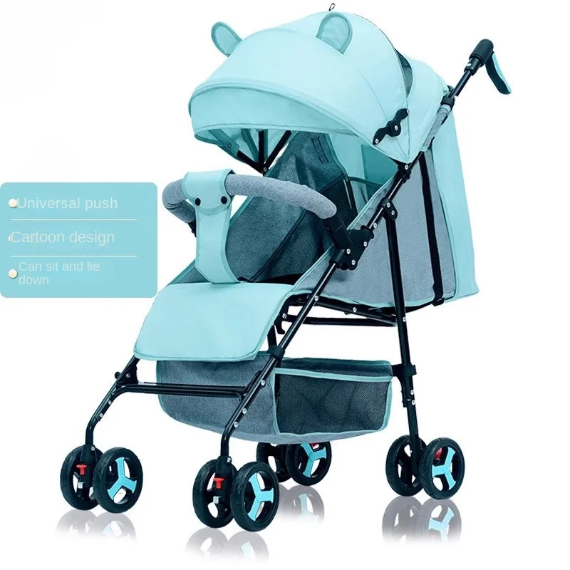 عربة أطفال للجلوس والكذب بتصميم الكل في واحد من عمر 0 إلى 4 سنوات، عربة أطفال خفيفة الوزن ممتصة للصدمات وبلمسة واحدة قابلة للطي #2