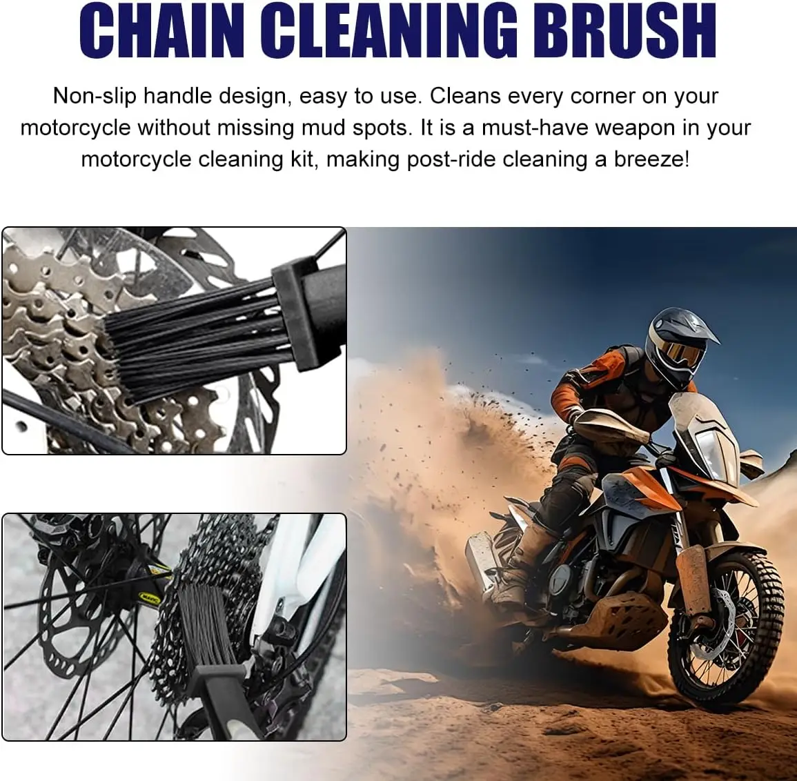 2PCS Fahrrad Motorrad Kettenscheibe, Motorrad Kettengetriebe Wäscher Schmutzentferner Waschwerkzeug Kurbelgarnitur Reinigungsbürste – Detail 6